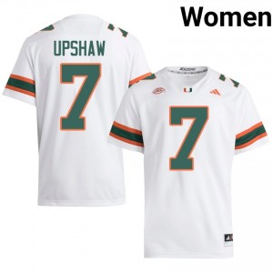 Daylyn Upshaw #7 UM Hurricanes Jersey | Exclusive White College Football Women Stitched 51204096