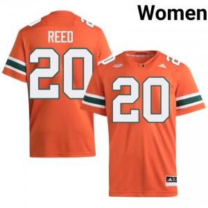 UM Canes Ed Reed #20 Orange Jersey | Genuine Embroidery NCAA Football Women Apparel 44515005