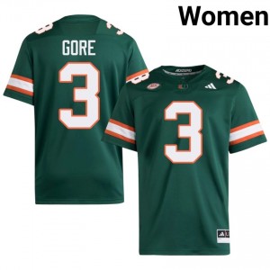 Frank Gore #3 Miami Hurricanes Jersey | Iconic Green College Football Women Stitched 89820264