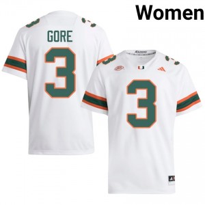 #3 Frank Gore Miami Hurricanes White Jersey | Elite Stitched Women Player Football Gear 44913675