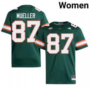 Miami Gavin Mueller #87 Green Jersey | Essential Stitched NCAA Football Women Apparel 55950835