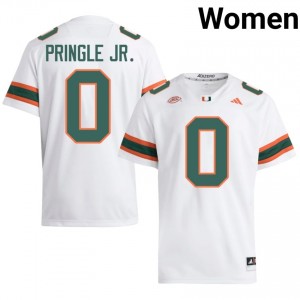 Girard Pringle Jr. #0 Miami Hurricanes Jersey | Gameday White College Football Women Stitched 32234019