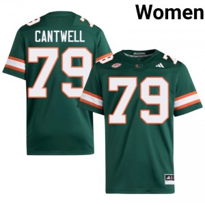 #79 Jackson Cantwell Hurricanes Green Jersey | Authentic Stitched Women Player Football Gear 34399990