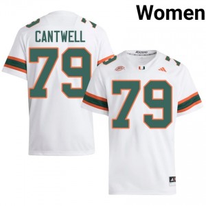 White Jackson Cantwell #79 Hurricanes Jersey | Women High School Football Licensed Stitched 70312479