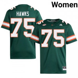 Green Jacob Hawks #75 Hurricanes Jersey | Women High School Football Licensed Stitched 18817433