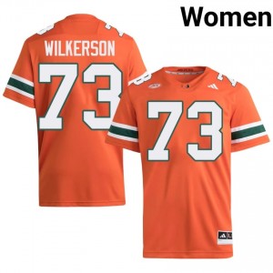 Orange Jaden Wilkerson #73 Hurricanes Jersey | Women High School Football Moisture Wicking Embroidery 20506922