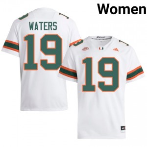 Jaelen Waters #19 Miami Hurricanes Jersey | Gameday White College Football Women Stitched 72527613