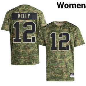 Durable Jim Kelly #12 UM Hurricanes Camo Jersey | Women University Football Swen Fan Gear 43466718