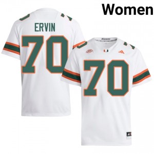 Miami Joel Ervin #70 White Jersey | Essential Stitched NCAA Football Women Apparel 68246873