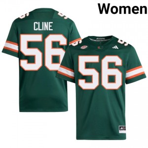Elite Thread Johnathan Cline #56 Miami Canes Green Jersey | Women University Football Stitched Fan Gear 28323205