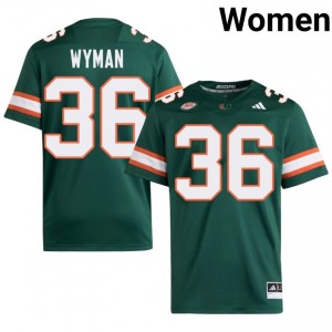 Jontavius Wyman #36 Miami Hurricanes Jersey | Gameday Green College Football Women Stitched 53309537