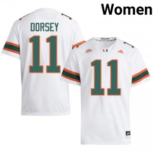 Ken Dorsey #11 Miami Hurricanes Jersey | Gameday White College Football Women Stitched 66461227