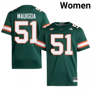 #51 Kiko Mauigoa Hurricanes Green Jersey | Alumni Stitched Women Player Football Gear 60071794