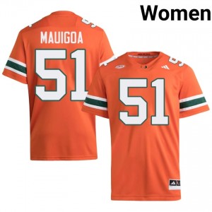 #51 Kiko Mauigoa Hurricanes Orange Jersey | Authentic Embroidery Women Player Football Gear 16691293