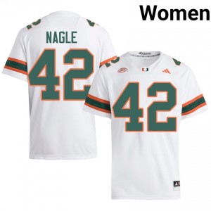 Top-Tier Logan Nagle #42 UM Hurricanes White Jersey | Women University Football Stitched Fan Gear 30182786