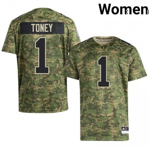 Top-Tier Malachi Toney #1 UM Hurricanes Camo Jersey | Women University Football Swen Fan Gear 32351287