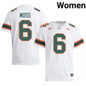 Miami Santana Moss #6 White Jersey | Premium Stitched NCAA Football Women Apparel 10788318