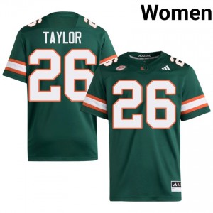 Green Sean Taylor #26 Canes Jersey | Women High School Football Fresh Stitched 34253214