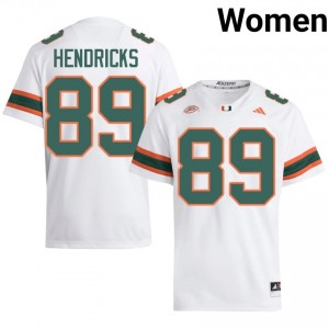 Miami Ted Hendricks #89 White Jersey | Premium Stitched NCAA Football Women Apparel 24044414