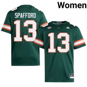 Green Vance Spafford #13 Hurricanes Jersey | Women High School Football Licensed Stitched 55641009