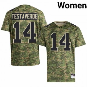 Vinny Testaverde #14 UM Hurricanes Jersey | Exclusive Camo College Football Women Swen 27237752