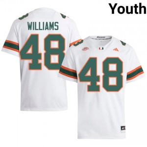 White Andres Williams #48 Hurricanes Jersey | Youth High School Football Licensed Stitched 71410964