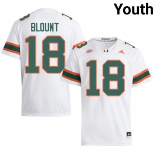 #18 Armondo Blount Hurricanes White Jersey | Authentic Stitched Youth Player Football Gear 75912186