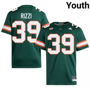 Casey Rizzi #39 UM Hurricanes Jersey | Exclusive Green College Football Youth Swen 77058087
