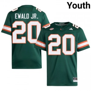 Green Chris Ewald Jr. #20 Canes Jersey | Youth High School Football Limited Swen 46612175