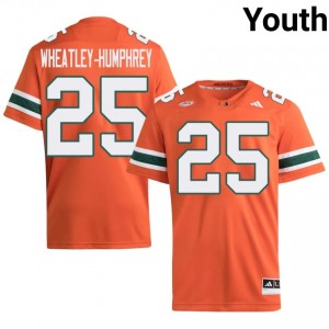 Orange Chris Wheatley-Humphrey #25 Canes Jersey | Youth High School Football Fresh Embroidery 46537137