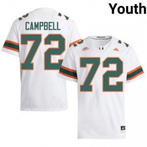 #72 Demetrius Campbell Hurricanes White Jersey | Alumni Stitched Youth Player Football Gear 17974118