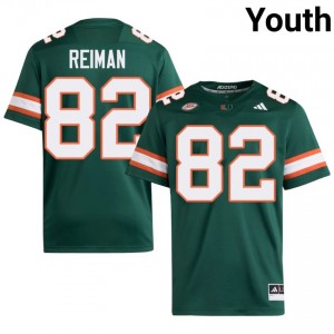 Dylan Reiman #82 UM Hurricanes Jersey | Exclusive Green College Football Youth Swen 30469904