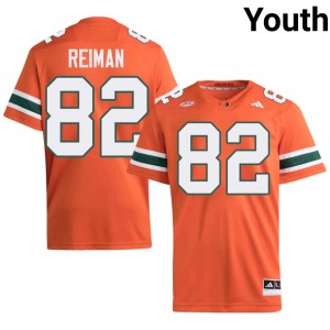 Officially Licensed Dylan Reiman #82 Miami Canes Orange Jersey | Youth University Football Embroidery Fan Gear 92965144