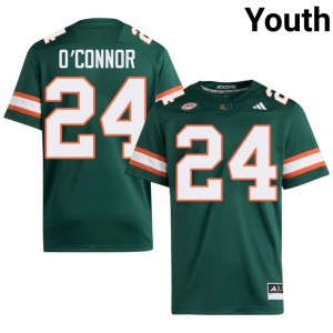 Ethan O'Connor #24 UM Hurricanes Jersey | Pro-Grade Green College Football Youth Swen 70420211