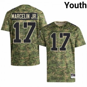Officially Licensed Ezekiel Marcelin Jr. #17 Miami Canes Camo Jersey | Youth University Football Stitch Fan Gear 53203442