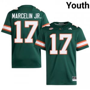 Miami Ezekiel Marcelin Jr. #17 Green Jersey | Essential Swen NCAA Football Youth Apparel 69455533