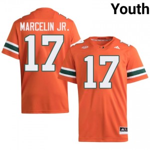 #17 Ezekiel Marcelin Jr. Hurricanes Orange Jersey | Alumni Embroidery Youth Player Football Gear 33607483