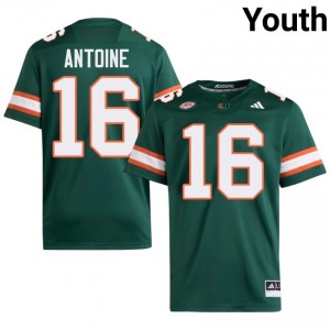 Green Ja'Boree Antoine #16 Hurricanes Jersey | Youth High School Football Moisture Wicking Stitch 36779142