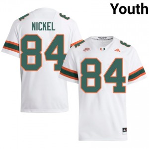 Elite Thread Jack Nickel #84 Miami Canes White Jersey | Youth University Football Stitched Fan Gear 52102873