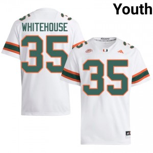 UM Canes Jack Whitehouse #35 White Jersey | Pro Cut Stitched NCAA Football Youth Apparel 54295487