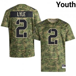 UM Canes Jordan Lyle #2 Camo Jersey | Pro Cut Stitch NCAA Football Youth Apparel 15952182