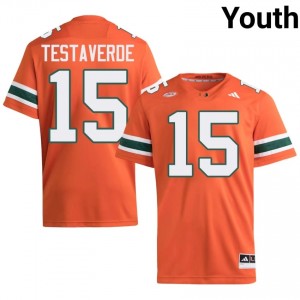 Officially Licensed Judd Anderson #15 Miami Canes Orange Jersey | Youth University Football Embroidery Fan Gear 56620527