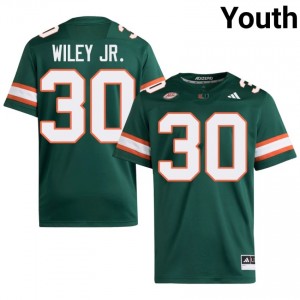 Kellen Wiley Jr. #30 Miami Hurricanes Jersey | Iconic Green College Football Youth Stitch 80996154