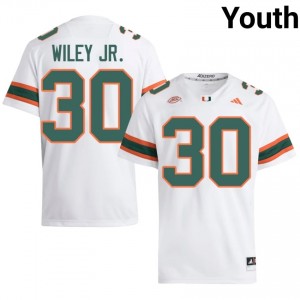 Kellen Wiley Jr. #30 Miami Hurricanes Jersey | Iconic White College Football Youth Stitched 25318821