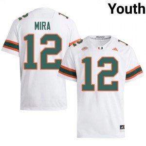 #12 Marquise Lightfoot Miami Hurricanes White Jersey | Elite Stitched Youth Player Football Gear 56595005