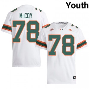 White Matthew McCoy #78 Hurricanes Jersey | Youth High School Football Moisture Wicking Stitched 16305494