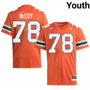 #78 Matthew McCoy Miami Hurricanes Orange Jersey | Classic Embroidery Youth Player Football Gear 12563954