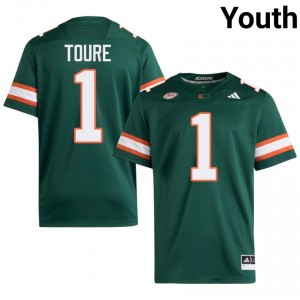 Durable Mohamed Toure #1 UM Hurricanes Green Jersey | Youth University Football Swen Fan Gear 20464962