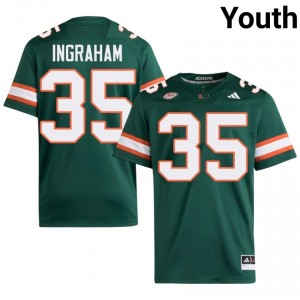 Top-Tier Monroe Ingraham #35 UM Hurricanes Green Jersey | Youth University Football Swen Fan Gear 50582540
