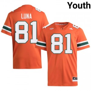 Riply Luna #81 UM Hurricanes Jersey | Exclusive Orange College Football Youth Embroidery 70523141